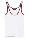 Gucci Classic Sleeveless Tank Top With Contrasting Trim In White