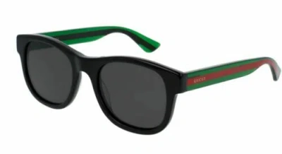 Pre-owned Gucci Gg 0003 S 006 Black/green Polarized Sunglasses In Gray