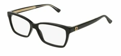 Pre-owned Gucci Gg 0312 O 001 Black Eyeglasses In Clear