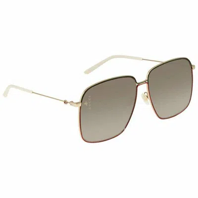Pre-owned Gucci Gg 0394 S 003 Gold Sunglasses In Brown