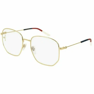Pre-owned Gucci Gg 0396o 002 Gold Eyeglasses In Clear