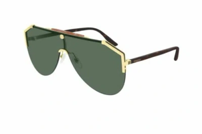 Pre-owned Gucci Gg 0584s 002 Gold Havana/green Sunglasses