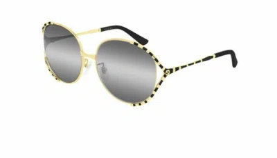 Pre-owned Gucci Gg 0595s 001 Gold Black/grey Sunglasses In Gray
