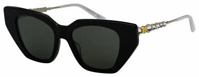 Pre-owned Gucci Gg 0641s 001 Black Silver / Grey Sunglasses Italy 53mm In Gray