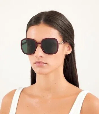 Pre-owned Gucci Gg 0893s-003-57 Red Sunglasses