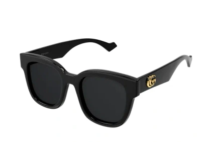 Pre-owned Gucci Gg 0998s 001 Black Grey Squared Women's Sunglasses In Gray