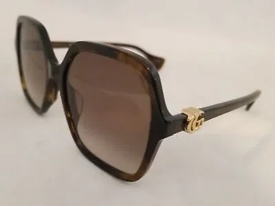 Pre-owned Gucci Gg 1072sa Sunglasses 002 Havana 56mm Women Italy Authentic