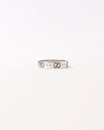 Gucci Gg 18k White Gold Ring