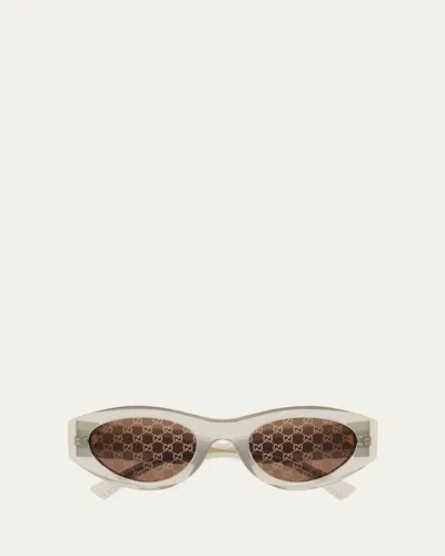Gucci Gg 52mm Cat-eye Sunglasses In Neutral