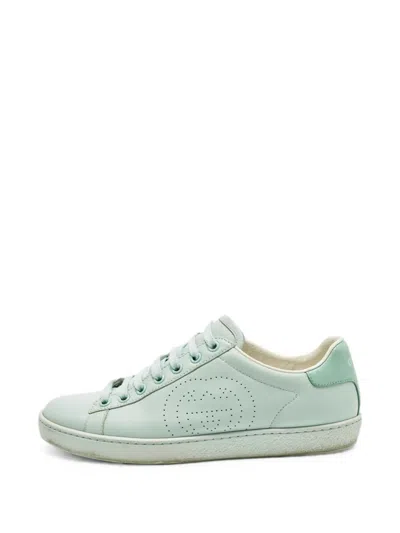 Pre-owned Gucci Gg Ace Sneakers In Green