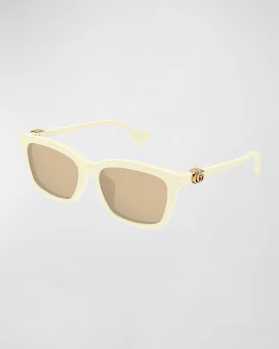Gucci Gg Acetate Rectangle Sunglasses In Neutral