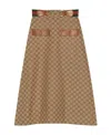 Gucci Gg Allover Midi Skirt In Brown