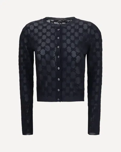 Gucci Gg All-over Viscose Crepe Cardigan In Black