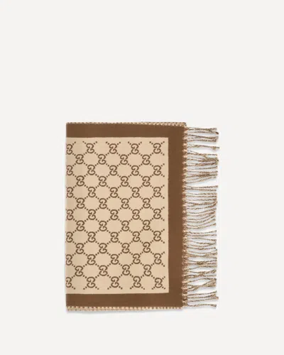 Gucci Gg All-over Wool Scarf In Beige