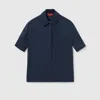 Gucci Gg And Chain Silk Jacquard Shirt In Blue