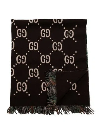 Pre-owned Gucci Gg And Check Throw Blanket In Multi