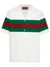 Gucci Gg Cotton Shirt With Web In White