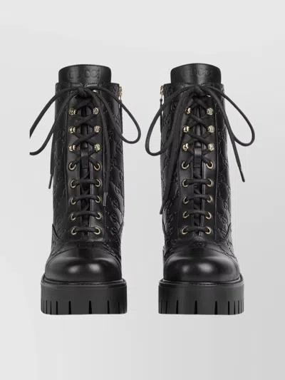 Gucci Gg Ankle Boot Chunky Sole In Black
