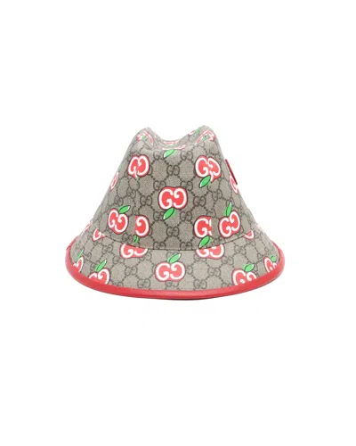 Gucci Gg Apple Bucket Hat In Gray
