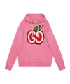 Gucci Gg Apple Print Hoodie In Pink