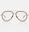 Gucci Gg Aviator Glasses In Brown