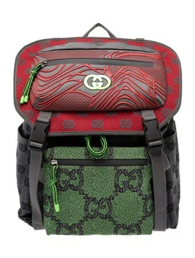 Pre-owned Gucci Gg Backpack In Gray