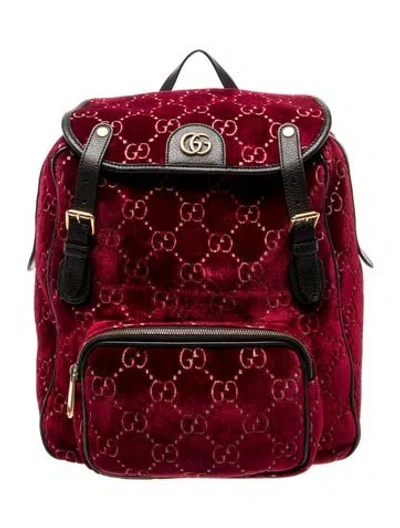 Pre-owned Gucci Gg Backpack In Red