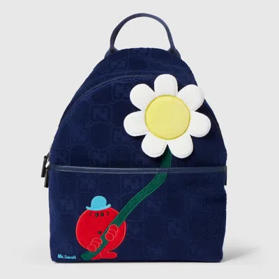 Gucci Kids' Gg Backpack With Embroidery In Blue