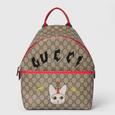 Gucci Kids' Gg Backpack With Print In Sand