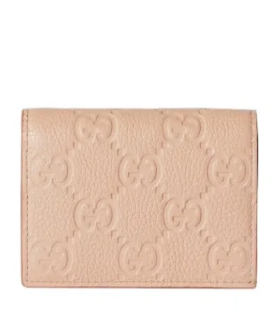 Gucci Gg Badge Mini Wallet In Nude