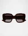 Gucci Gg Bag 50mm Acetate Butterfly Sunglasses In Brown