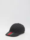Gucci Original Gg Fabric Baseball Cap With Web Ribbon In Black