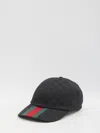 Gucci Original Gg Fabric Baseball Cap With Web Ribbon In Black