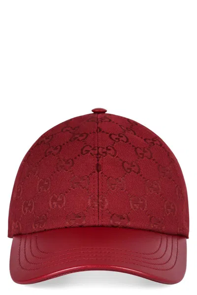Gucci Women's Rosso Ancora Gg Fabric Baseball Cap In Red