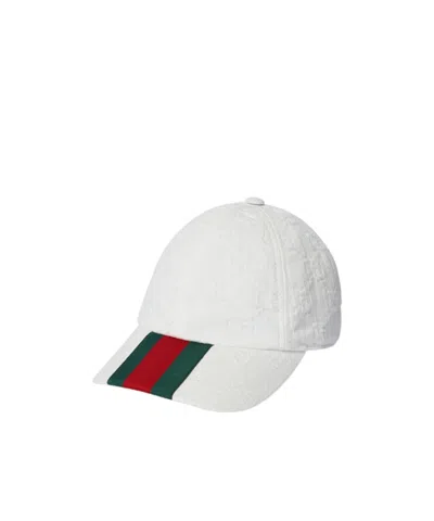 Gucci Gg Baseball Cap In White