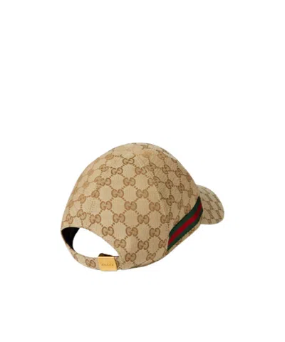 Gucci Gg Baseball Hat With Web In Brown