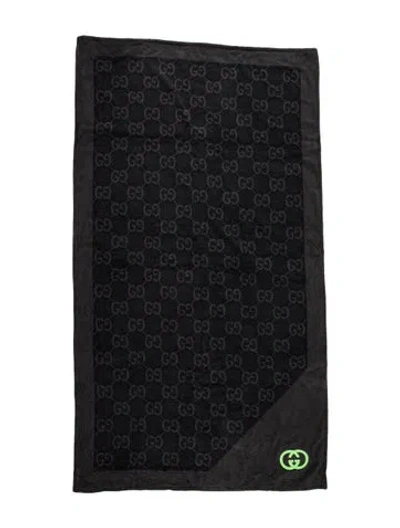 Pre-owned Gucci Gg Beach Towel In Green