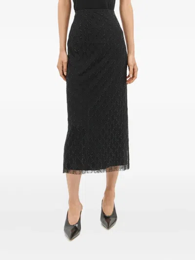 GUCCI GG BEADED TULLE SKIRT