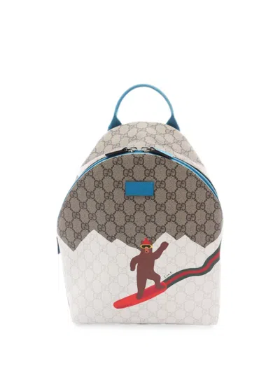 Pre-owned Gucci Gg Bear-print Backpack In ニュートラル