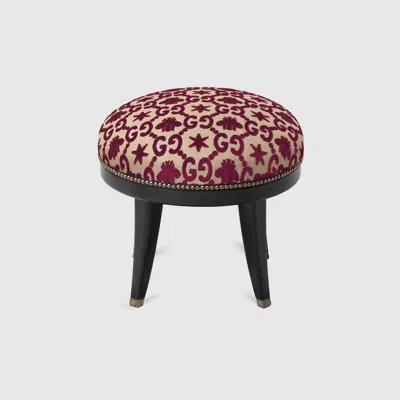 Gucci Gg Bee And Star Jacquard Round Stool In Rot