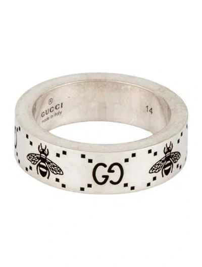 Pre-owned Gucci Gg Bee Band Ring In Multicolor