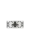 Gucci Gg Bee Engraved Wide Ring In White