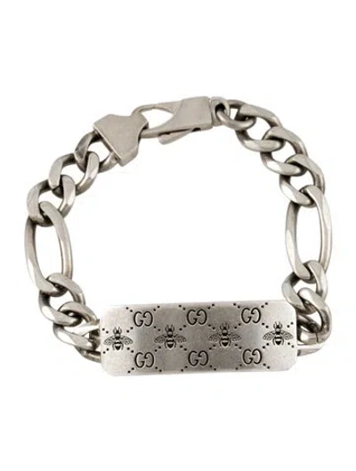 Pre-owned Gucci Gg Bee Id Link Bracelet, 7" In Multi