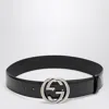 Gucci Interlocking G Leather Belt In Black