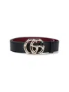 Gucci Gg Leather Belt In Black