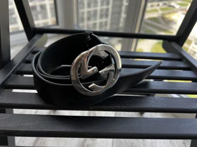 Pre-owned Gucci Gg Belt In Black