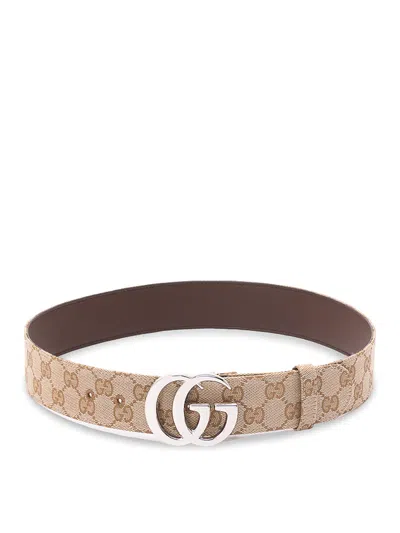 Gucci `gg` Belt In Burgundy