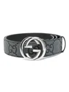 Gucci Gg Belt In Grey