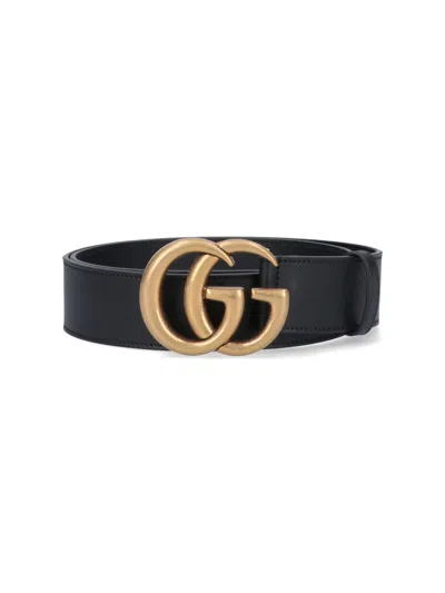Gucci "gg" Belt In Nero