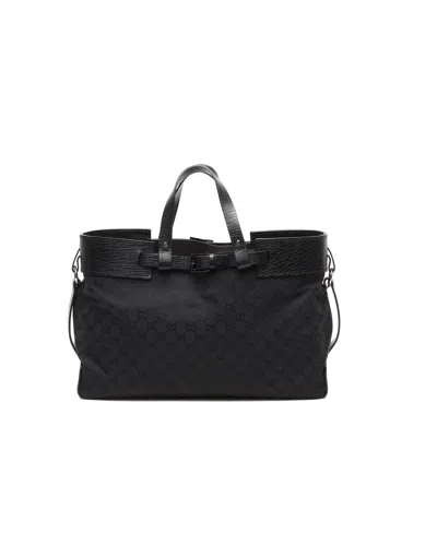 Gucci Gg Belt Tote Bag In Black